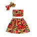 Outfits For Teens Girls Trendy Toddler Kids Baby African Style Vest Tops Dashiki Skirts Headband Ankara Set Clothes Suit