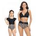 Family Matching Swimsuits Leaves Print Bathing Suits Summer Beach Bikini