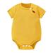 Baby Girl Short Sleeve Solid Color Onesie Summer Cute Fashion Small Buckle Romper Solid Color Baby Bodysuits Coat Child Clothing Streetwear Kids Dailywear Outwear