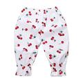 B91xZ Toddler Pants Girls New Casual Polka Dot Fashion Floral Print Boys And Girls Mid Waist Cropped Floral Bloomers White Sizes 3-4 Years