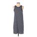 J.Crew Casual Dress - Shift Crew Neck Sleeveless: Blue Print Dresses - Women's Size X-Small