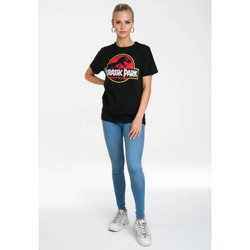 „T-Shirt LOGOSHIRT „“Jurassic Park Logo““ Gr. 4XL, schwarz Damen Shirts T-Shirts mit coolem Print“