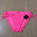 Victoria's Secret Swim | B3 New Victoria’s Secret Swimsuit String Bikini Bottoms Crochet Neon Pink Small | Color: Pink | Size: S