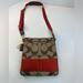 Coach Bags | Coach Monogram Tan, Brown & Red Signature "C" Crossbody | Color: Red/Tan | Size: Os