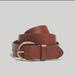 Madewell Accessories | Madewell Nwt Med Width Leather Belt W Goldhardware English Saddle Xxs | Color: Brown/Gold | Size: Xxs