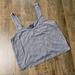 American Eagle Outfitters Tops | American Eagle Grey Crop Top Tank Lace Backside Size Medium Coverup Casual | Color: Gray | Size: M