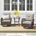 Lark Manor™ Kawona 90" Linen Blend 2 - Person Outdoor Seating Group w/ Cushions Synthetic Wicker/All - Weather Wicker/Wicker/Rattan in Brown | Wayfair