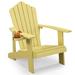 Highland Dunes Gumbert Adirondack Chair Plastic/Resin in Yellow | 37 H x 30 W x 33.5 D in | Wayfair 995F14BA5D374FD4B04F35E4578D16AE