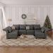 Gray Sectional - Latitude Run® Harlaii 102" 6 - Piece Upholstered Sectional w/ Storage Polyester | 102 W in | Wayfair
