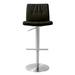 Hokku Designs Berdeen Swivel Adjustable Height Bar Stool Upholstered/Leather/Metal/Faux leather in Black | 18 W x 22 D in | Wayfair