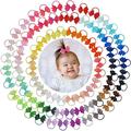 80Pcs Toddler Hair Bows Baby Hair Ties Ponytail Bows Cute Pigtail Ties Mini Rubber Bands 2 Grosgrain Ribbon Hair Bows Hair Accessories Tiny Bows for Baby Girls Toddler Kids