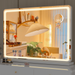 Hasipu Vanity Mirror with Lights 32 x 22 LED Makeup Mirror Lighted Makeup Mirror with Dimmable 3 Modes Touch Screen Control Vanity Mirror Round White