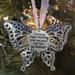 KIHOUT Christmas Creative Hollow Carving Exquisite Butterfly Memorial Family Pendant Christmas Tree Decoration Car Rearview Clearance