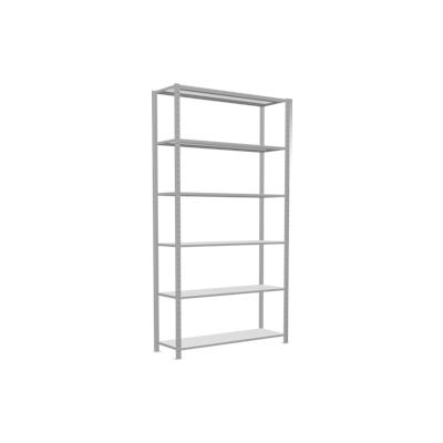 PROREGAL Fachbodenregal MULTIplus250 Stecksystem | Grundregal | HxBxT 250x130x40cm | 6 Ebenen | Fachlast 250kg | Lichtgrau Image
