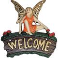 Lulu Decor 100% Cast Iron Fairy Welcome Plaque Garden Decor Fairy Garden Accessories 6.25 X 7 Inches