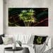 DESIGN ART Designart Toned Tropical Leaves On Black III Tropical Canvas Wall Art Print 60 in. wide x 28 in. high