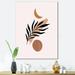 DESIGN ART Designart Abstact Minimal Sun Moon & Tropical Palm Leaf I Modern Canvas Wall Art Print 24 in. wide x 32 in. high