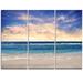 Design Art Clear Blue Sky and Ocean at Sunset - 3 Piece Graphic Art on Wrapped Canvas Set