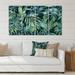 DESIGN ART Designart Natural Leaves Exotic On Dark I Tropical Canvas Wall Art Print 48 in. wide x 28 in. high - 4 Panels