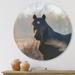 DESIGN ART Designart Portrait Of A Horse On An Autumn Morning Farmhouse Metal Circle Wall Art 23x23 - Disc of 23 Inch