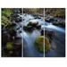Design Art Fast Flowing Mountain River - 3 Piece Graphic Art on Wrapped Canvas Set