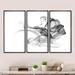 DESIGN ART Designart Woman and Smoke Double Exposure Portrait Framed Canvas Wall Art Print Set of 3 - 4 Colors of Frames 36 in. wide x 20 in. high -
