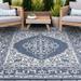 Alise Rugs Exo Coastal Oriental Indoor/Outdoor Area Rug Navy/Cream 8 10 x 12 2 9 x 12 Indoor Living Room Bedroom Dining Room Rectangle