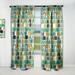 DESIGN ART Designart geometric pattern with leaves and flowers Mid-Century Modern Blackout Curtain Single Panel 52 in. wide x 90 in. high - 1 Panel