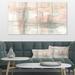 DESIGN ART Designart Intersect II Grey Pink Modern Premium Canvas Wall Art 48 in. wide x 28 in. high - 4 Panels