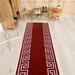 Custom Size Greek Key Design Brown Red Gray Dark Gray Color Options Non-Slip Rubber Backing- 26 Inch Wide by Your Choice of Length-Hallway Stair Runner Carpet