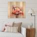 DESIGN ART Designart Portrait of Pink Flamingo III Farmhouse Print on Natural Pine Wood - 3 Panels 30 inches x 28 inches - 3 Panels