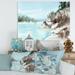 DESIGN ART Designart Rocks By The Blue Lake Lake House Canvas Wall Art Print 20 in. wide x 12 in. high