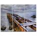 Design Art Old Rusty Pier in Cloudy Day - 3 Piece Graphic Art on Wrapped Canvas Set