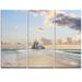 Design Art Road along the Beach to City - 3 Piece Graphic Art on Wrapped Canvas Set