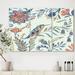 DESIGN ART Designart Birds and Flowers IV Cottage Canvas Artwork Print - 36x28 - 3 Panels