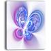 DESIGN ART Designart Shiny Purple Blue Digital Fractal Flower Floral Canvas Art Print 30 in. wide x 40 in. high