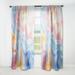 DESIGN ART Designart Marbled Colours in Blue Green and Red Modern Curtain Single Panel 52 in. wide x 108 in. high - 1 Panel 108 Inches