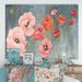 DESIGN ART Designart Poppy Party Cottage Canvas Wall Art 44 in. wide x 34 in. high