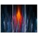 Design Art Fractal Fire in Light Blue - 3 Piece Graphic Art on Wrapped Canvas Set