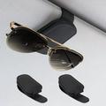 Sunglass Holder for Car 2pcs Car Sunglasses Holder Eyeglass Hanger Clip for Car Sun Visor Leather Car Visor Organizer Car Visor Accessories (Black)