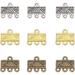 120pcs Necklace Connector 3 Color Rectangle Multi Strand Bracelet Layer Clasp Pendant Bails Chandelier Drop Earrings Chains Tags Charms with 3 Hole