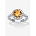 Women's Sterling Silver Simulated Birthstone and Cubic Zirconia Ring by PalmBeach Jewelry in November (Size 5)