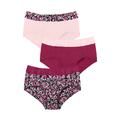 Plus Size Women's Cotton 3-Pack Color Block Full-Cut Brief by Comfort Choice in Pomegranate Assorted (Size 15) Underwear