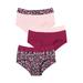 Plus Size Women's Cotton 3-Pack Color Block Full-Cut Brief by Comfort Choice in Pomegranate Assorted (Size 7) Underwear