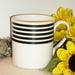 Kate Spade Dining | Kate Spade Ny Coffee Mug By Lenox Daulton Street White W/Black Yellow Stripe | Color: Black/White | Size: 12 Ox 3.1/2" T 3 1/4" Diameter