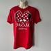 Disney Tops | Disney California "Mom" Minnie Mouse With Bow T-Shirt Size M | Color: Red/White | Size: M