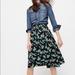 J. Crew Skirts | J. Crew Pleated Midi Skirt Bee Print Nwt | Color: Black/Blue | Size: 0