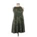 Old Navy Casual Dress - A-Line Crew Neck Sleeveless: Green Floral Dresses - Women's Size X-Small