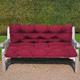 XIEMINLE Outdoor Garden Bench Cushion with Backrest, Waterproof 2 3 Seater Chair Cushion for Patio, Swing Chair Seat Pad Sofa Pads Porch Mat with Nonslip Ties,150 * 100 * 10cm,Red2