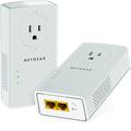 NETGEAR Powerline Adapter 2000 Mbps (2) Gigabit Ethernet Ports with Passthrough + Extra Outlet (PLP2000)